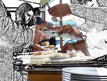 Midsection of woman holding ice cream