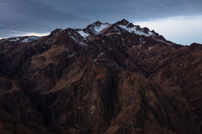 Amazing sunrise at sinai mountain, mount moses with a bedouin, beautiful view from the mountain.