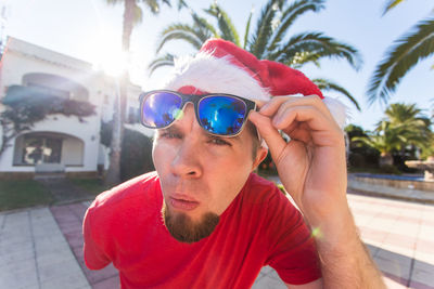 Portrait of man wearing sunglasses