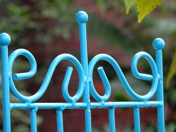 Close-up of blue painted metal 