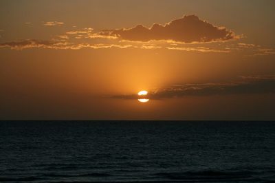 Scenic view of sea at sunset