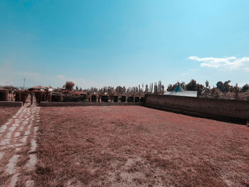 Scenic view of residential buildings against sky