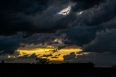 Scenic view of dramatic sky during sunset