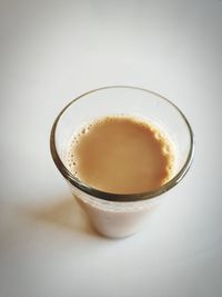 High angle view of coffee on table