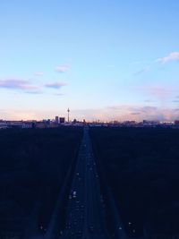 View of road at sunset