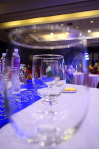 Close-up of wine glass on table in restaurant