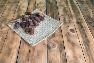 High angle view of food on table