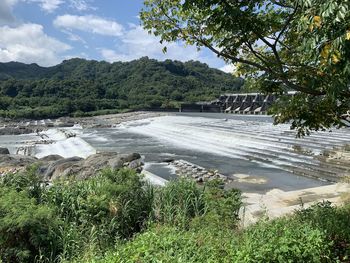 Scenic view of river against sky