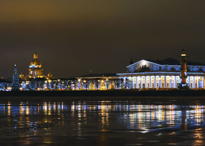 Illuminated city at night