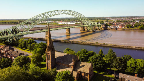 Bridge over river against sky