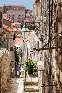 The beautiful steep alleys at the walled old town of dubrovnik