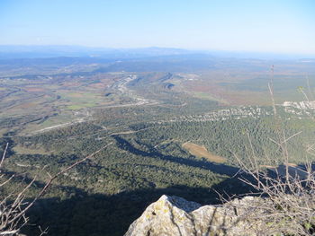 High angle view of landscape against sky