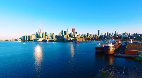 City skyline with waterfront