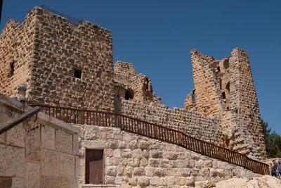 Low angle view of historical building against clear sky