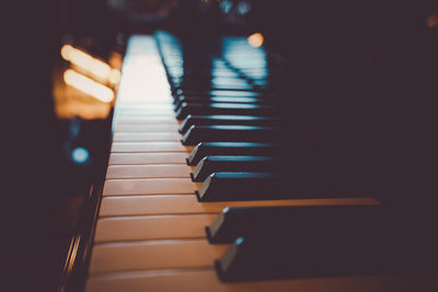 Close-up of piano keys