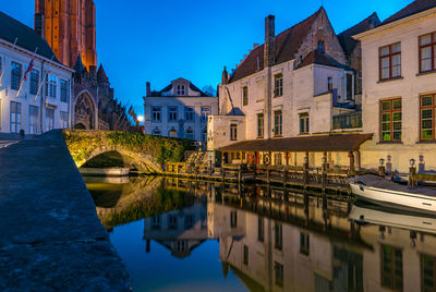 Reflection of buildings in city