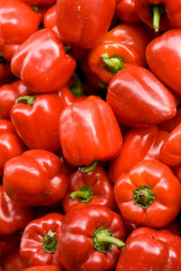 Full frame shot of bell peppers at market stall