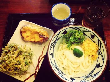 Close-up of food served in plate