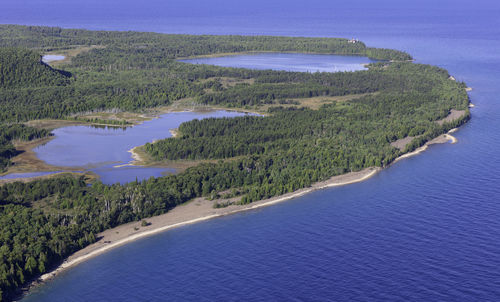 High angle view of beach against sky