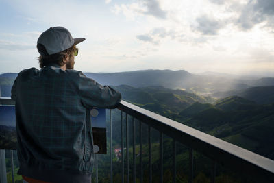 Man enjoying the view over black forest