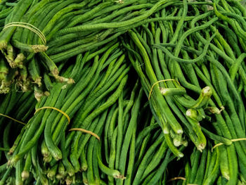 High angle view of vegetables for sale in market