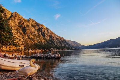 View of a lake in mountains