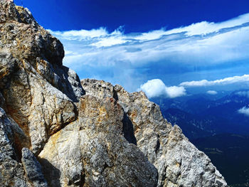 Mountain top around clouds 