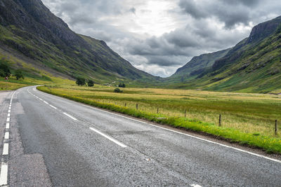 Road to glencoe valley, scotland