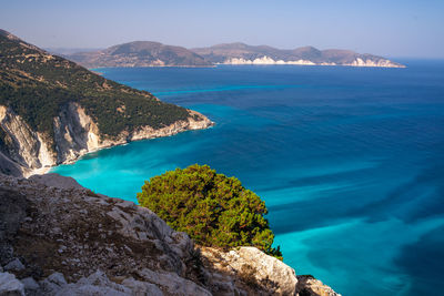 Look over the myrtos beach, kefalonia, greece