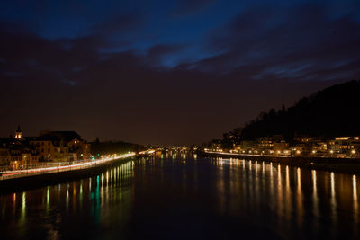 Illuminated city at night