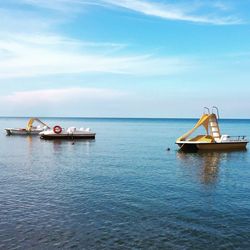 Boats in calm sea