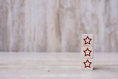 Close-up of toy on wooden table