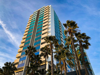 Low angle view of modern building against sky