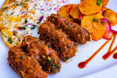 Close-up of food in plate