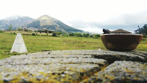 Scenic view of land against sky