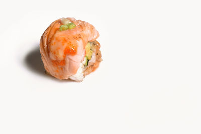 Close-up of fish on white background