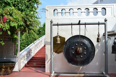 Close-up of built structure against trees