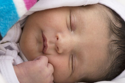 Close-up of baby sleeping