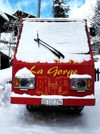 Vintage car in snow