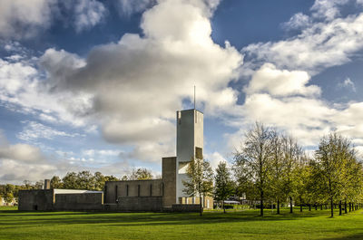 Modernist church in the village of nagele, the netherlands