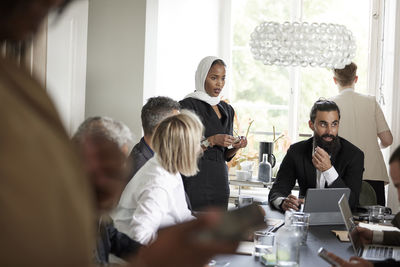 Business people talking in boardroom