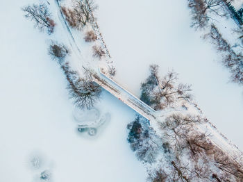 Low angle view of snow covered landscape