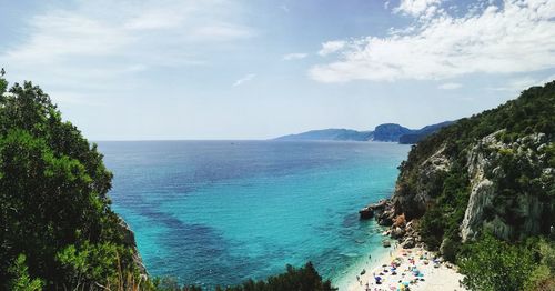 High angle view of sea against sky