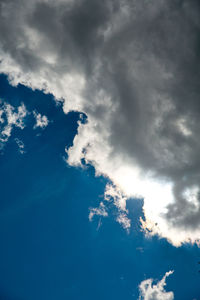 Low angle view of clouds in sky