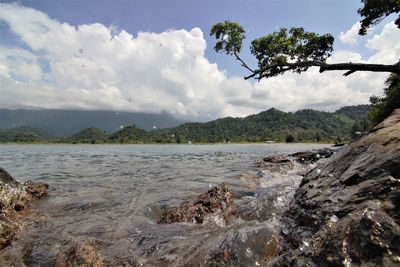 Scenic view of river against sky