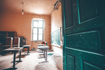 Interior of abandoned building