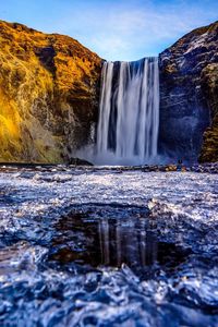 Scenic view of waterfall