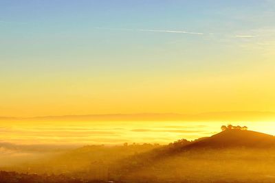 Scenic view of landscape at sunset