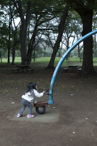 Girl playing in park