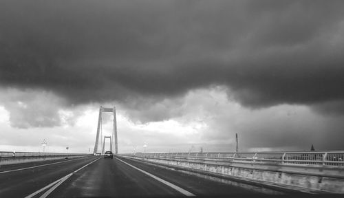 Highway against sky in city